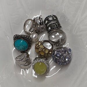 Lot of 9 Incredible Costume Cocktail Rings (Various Sizes)